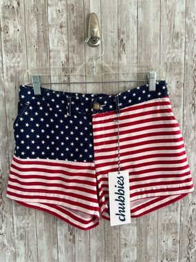 chubbies The Miss ‘Mericas Women's Flag-Print Patriotic New England Shorts NEW 6
